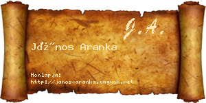János Aranka névjegykártya